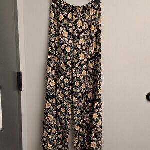 Angie Wide Leg Floral Pant Crochets Festive Boho Summer Hippie